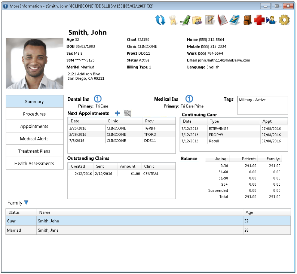screenshot of Dentrix Enterprise